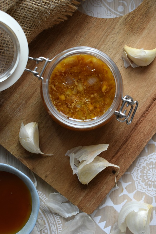 Overhead view of the Honey Garlic Sauce