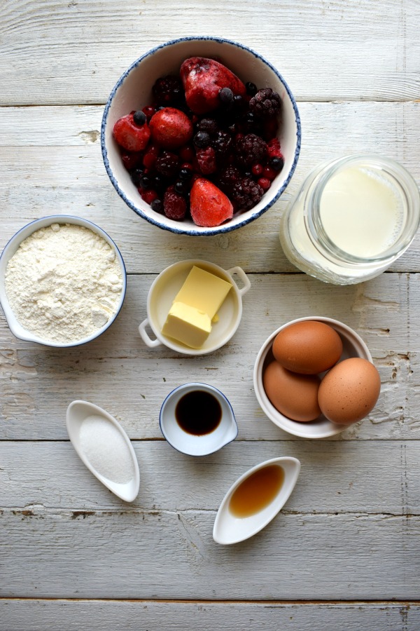 Ingredients for the Wild Berry Compote Filled Crepes