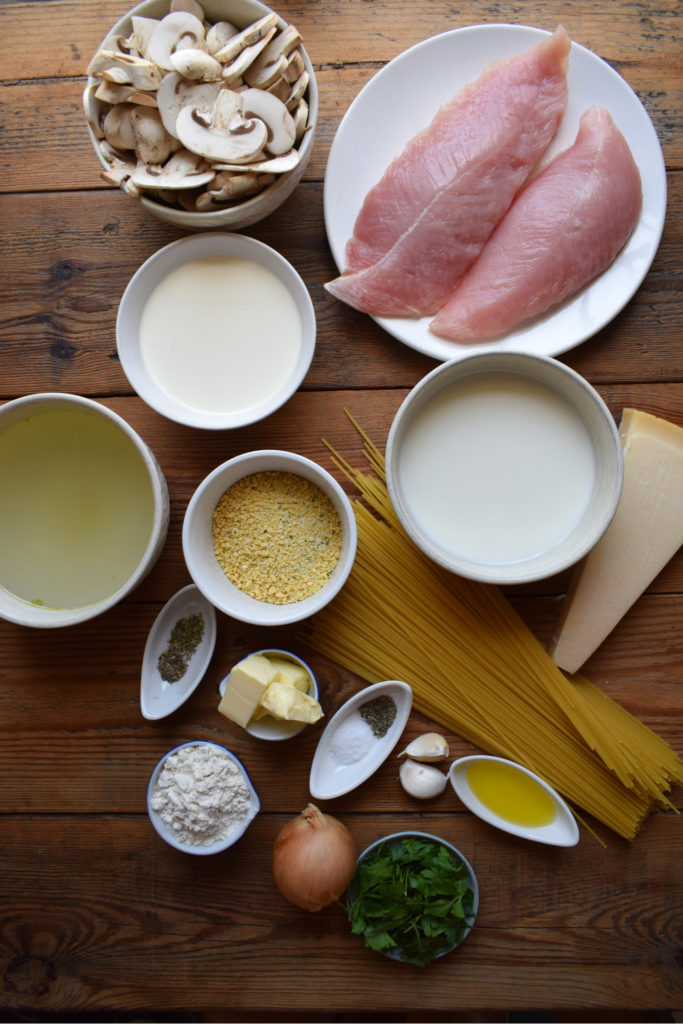 Ingredients for turkey tetrazzini