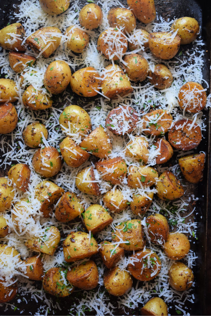 Roasted New Potatoes With Parmesan And Fresh Herbs - Green Valley Kitchen