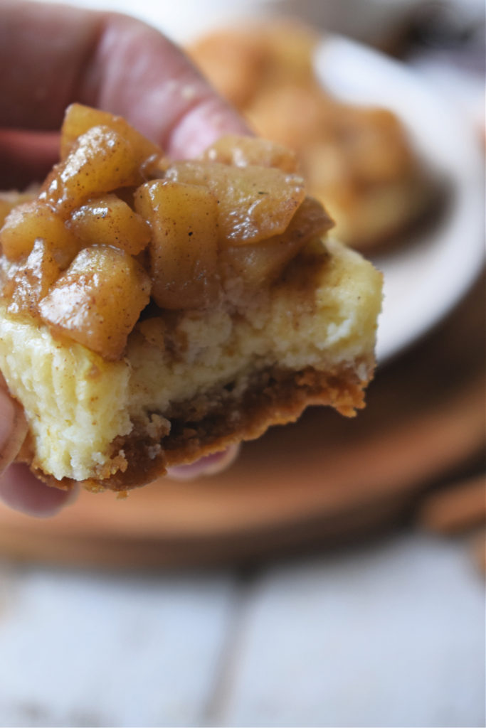 close up of the mini cheesecakes