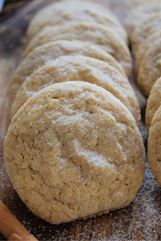 close up of the soft ginger and cinnamon cookies
