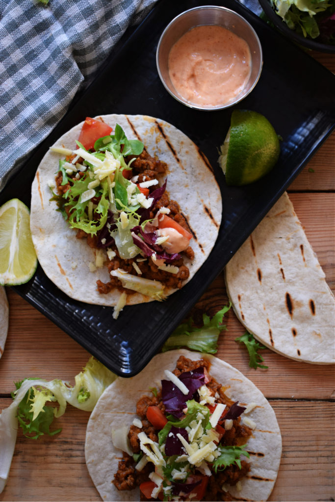 Pork Tacos with Sriracha Mayo