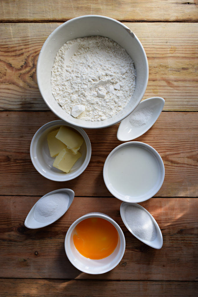 Ingredients to make the big fluffy scones