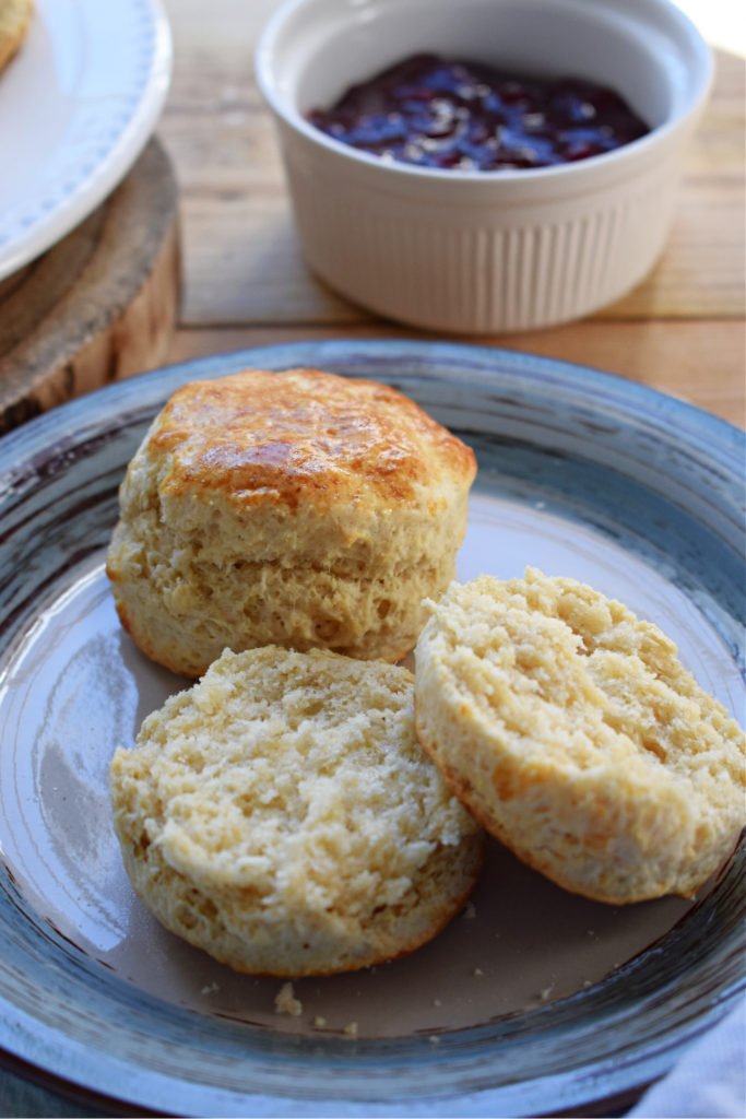 close up of the light and fluffy scones
