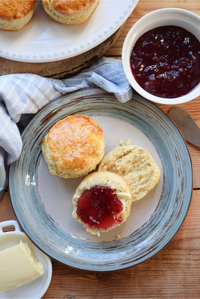 Over head view of the light and fluffy scones