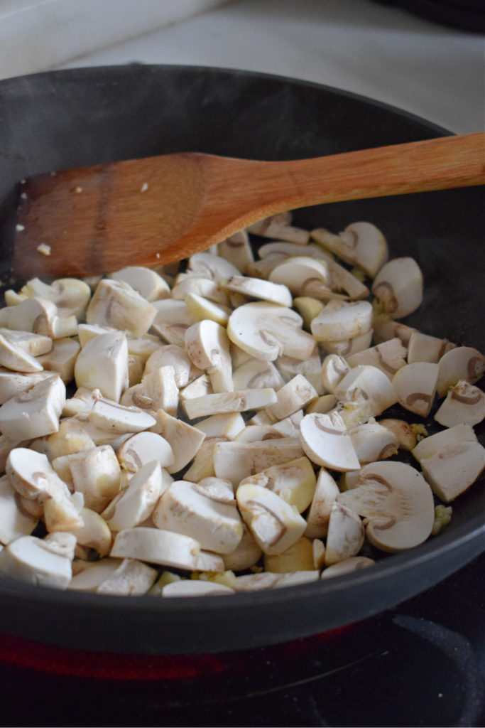 Sautee mushrooms in a skillet