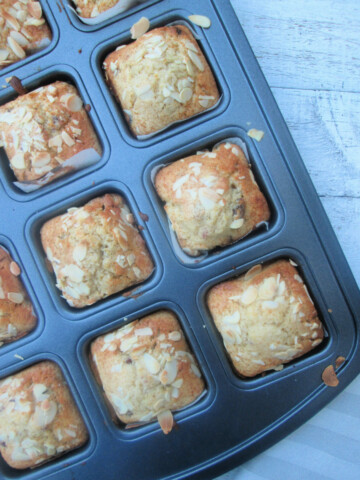 Cranberry and Orange MIni Cakes in a baking tray