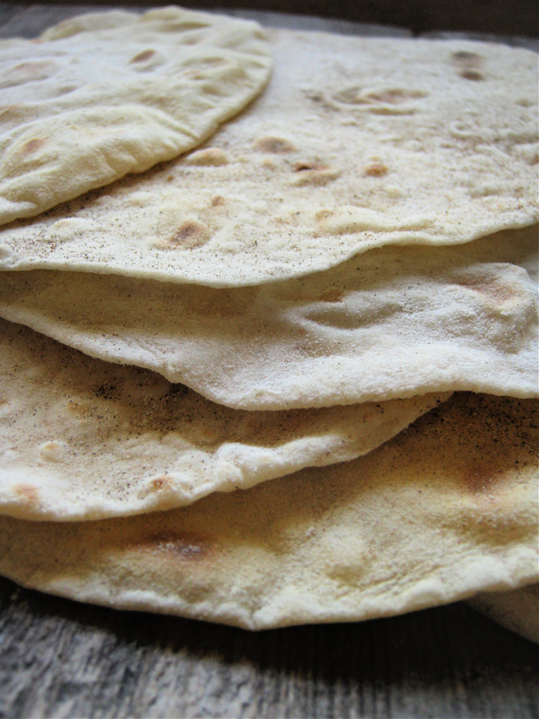 close up of the homemade chapati recipe