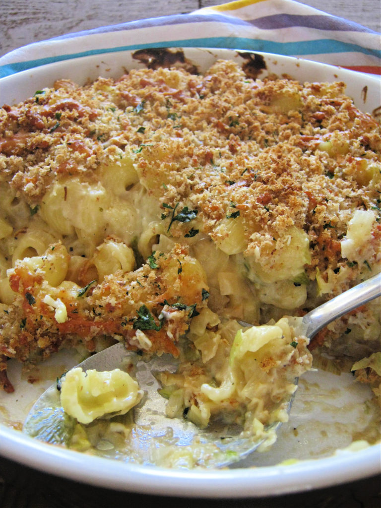 Macaroni and Cheese in a white dish