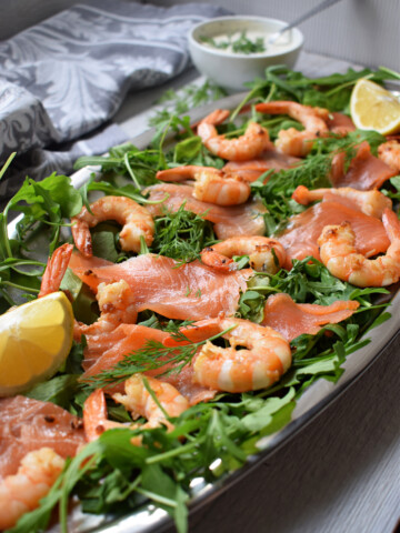 Seafood Salad with Dill on a platter