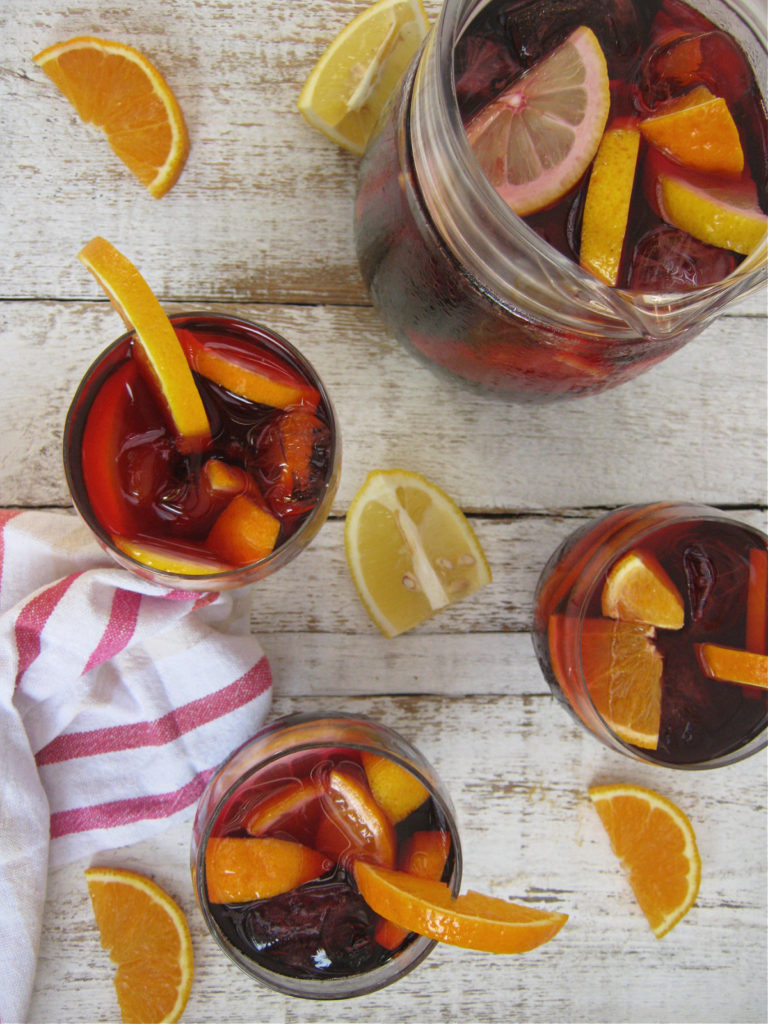 over head view of the summer sangria
