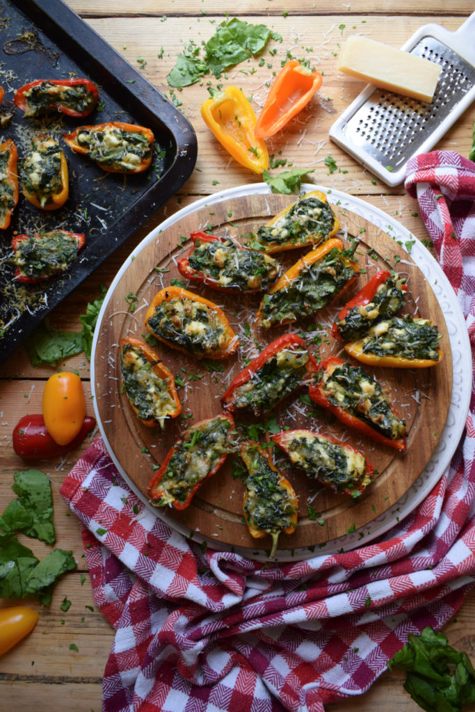 table setting view of the Feta & Spinach Stuffed Mini Peppers