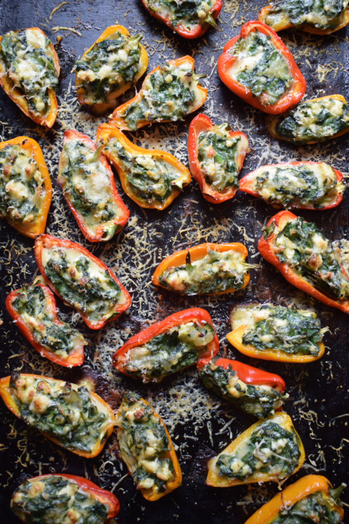 Freshly baked stuffed peppers