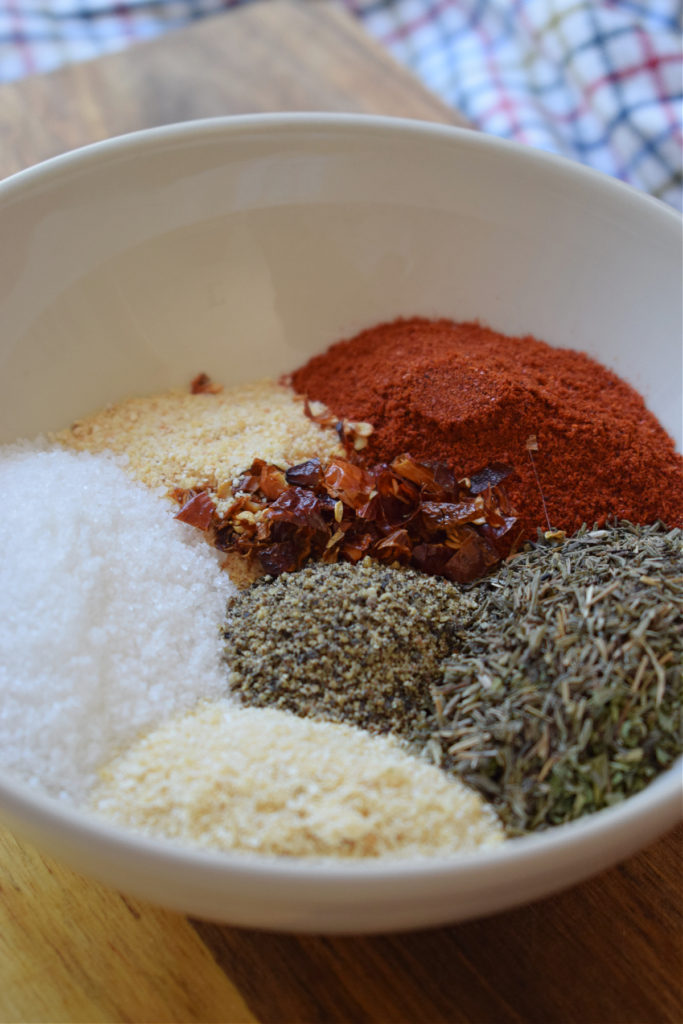 spices in a bowl to make the cajun seasoning