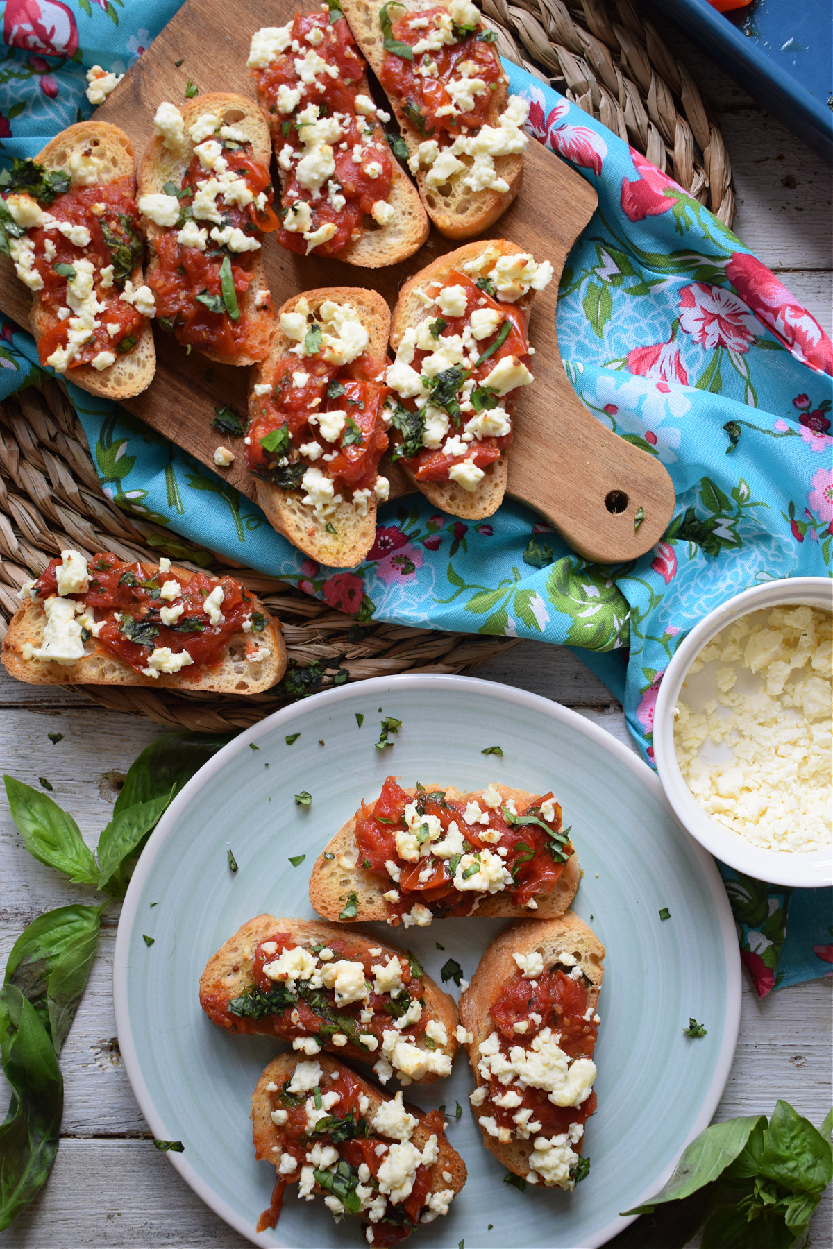 Roasted Tomato And Feta Bruschetta Julias Cuisine