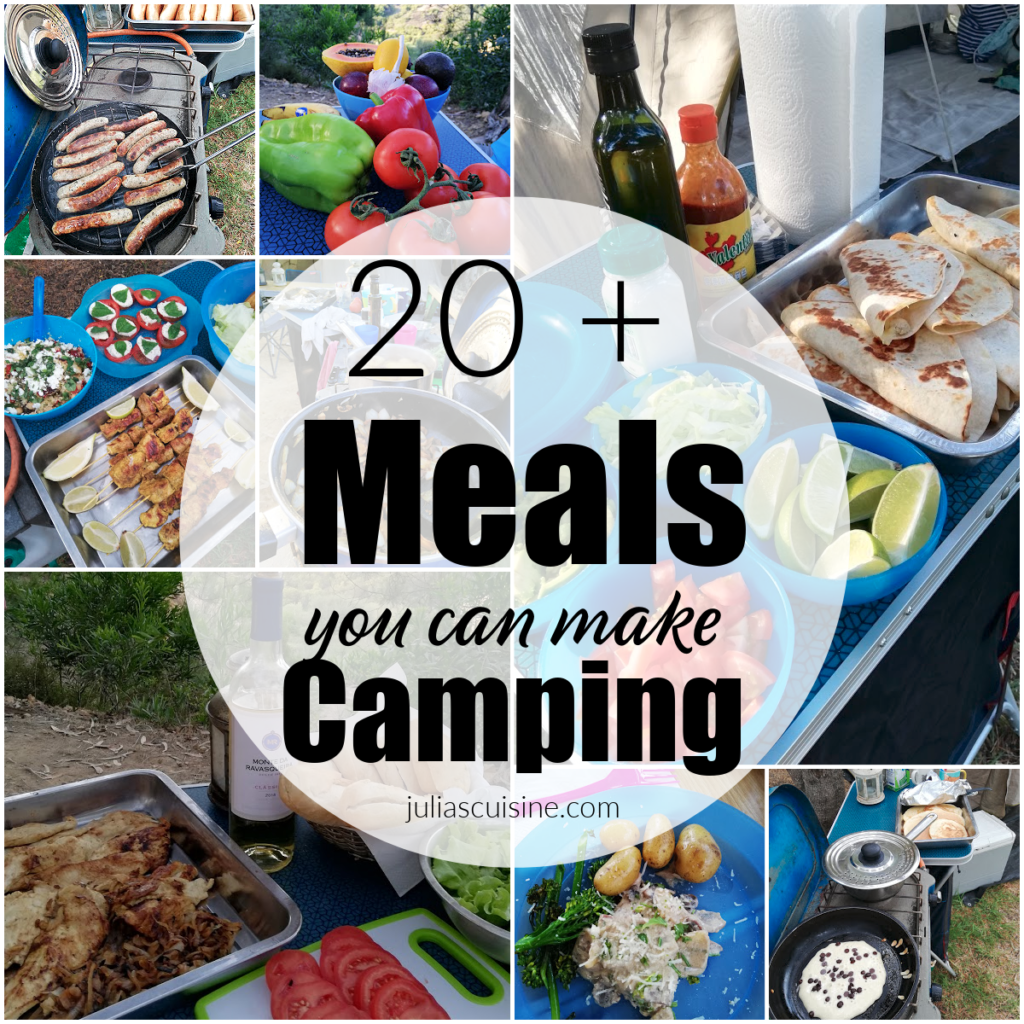 collage of meals you can make camping