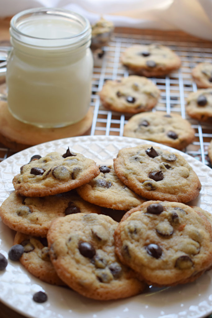 chocolate chip cookies on a plate