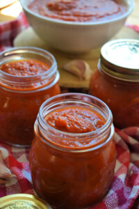 jars of homemade Marinara Sauce
