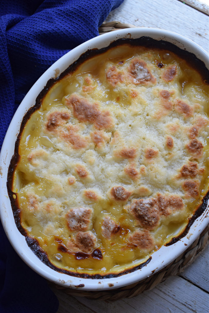 freshly baked peach cobbler