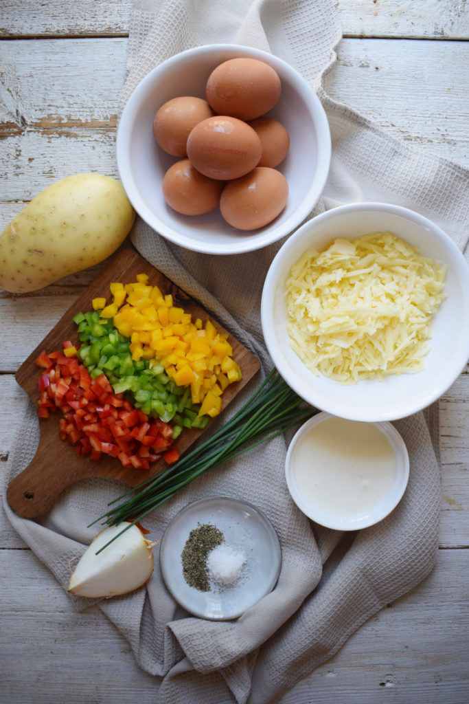 ingredients to make the egg breakfast muffins