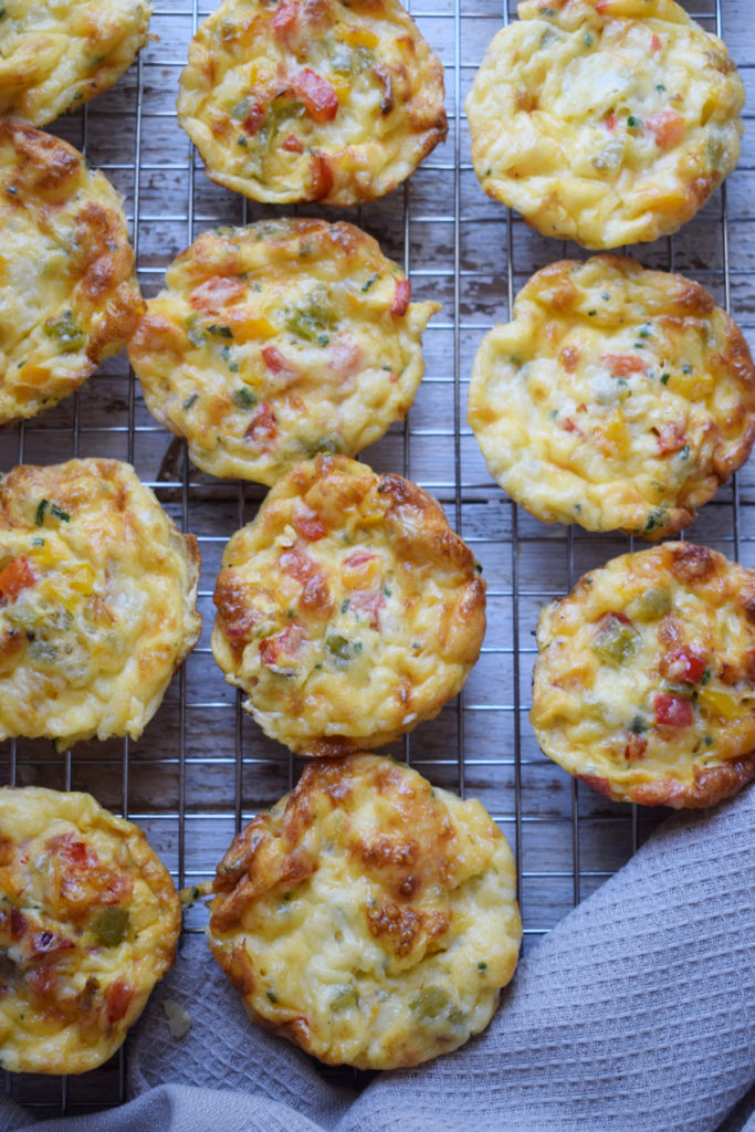 breakfast muffins on a cooking rack