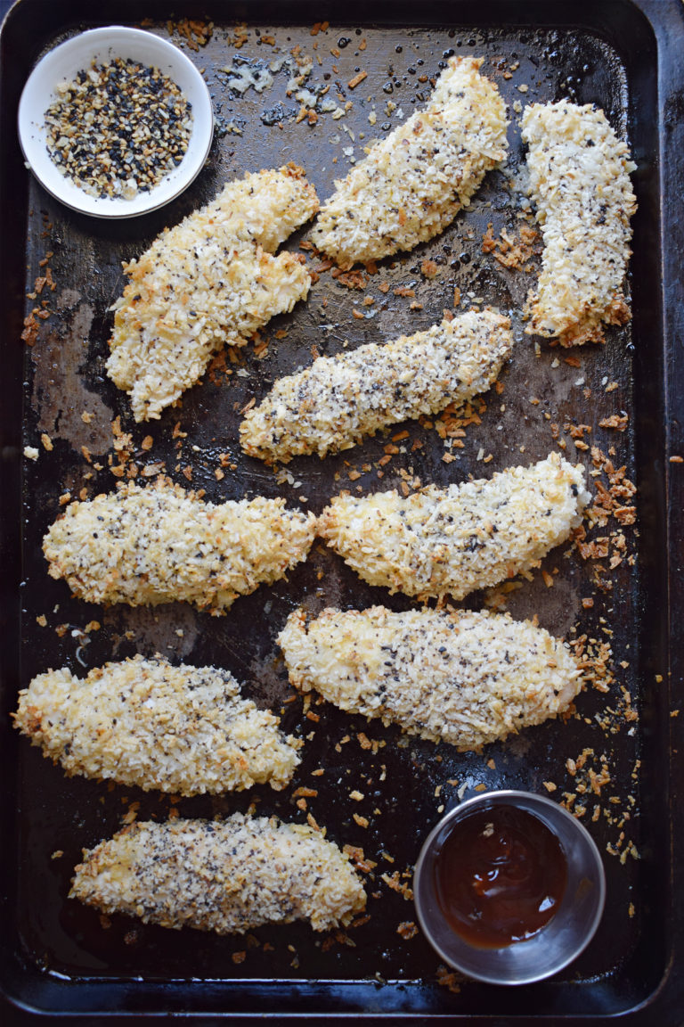 Everything Bagel Baked Chicken Tenders Julia's Cuisine