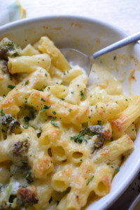 Close up of the Penne Pasta and Broccoli Bake
