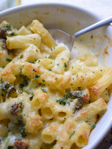 Close up of the Penne Pasta and Broccoli Bake