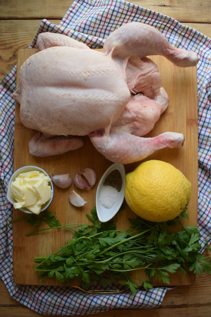 Ingredients to make the spatchcock chicken