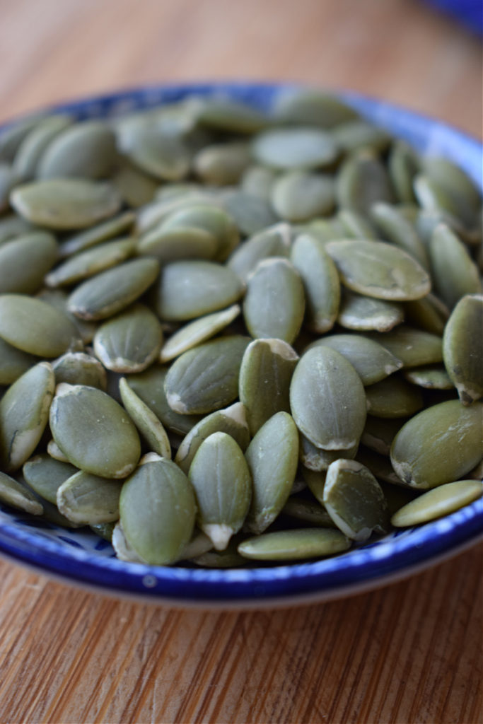 pumpkin seeds to garnish the roasted squash soup