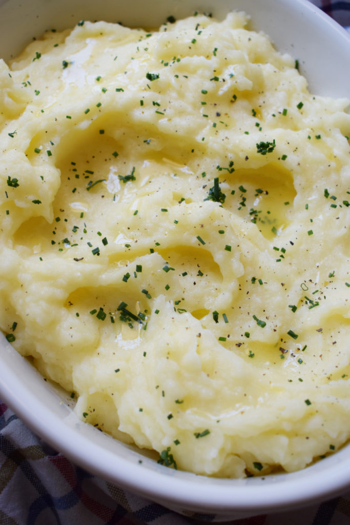 close up of the mashed potatoes