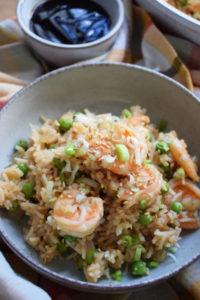 teriyaki shrimp in a bowl
