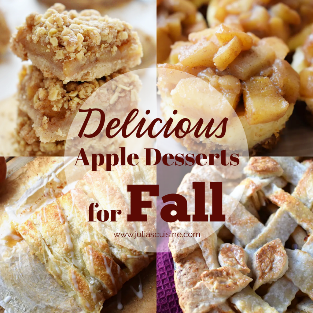 collage of apple recipes for fall