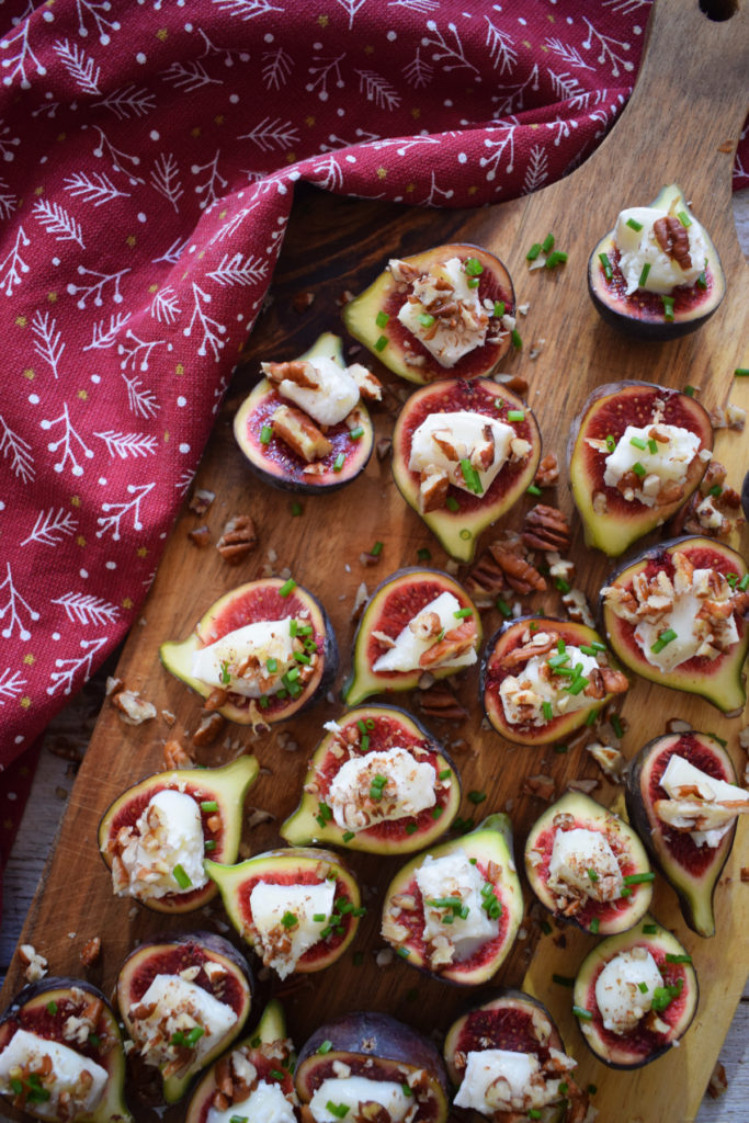 figs with goat cheese and pecans appetizer