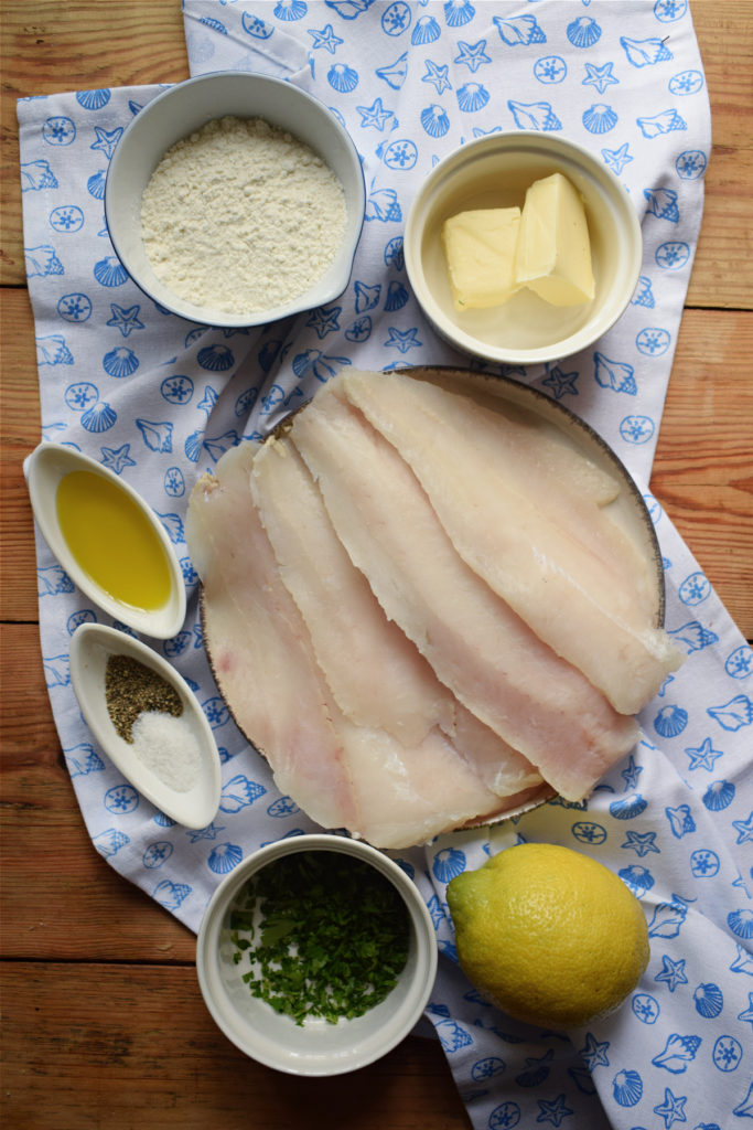 Ingredients to make the pan fried hake