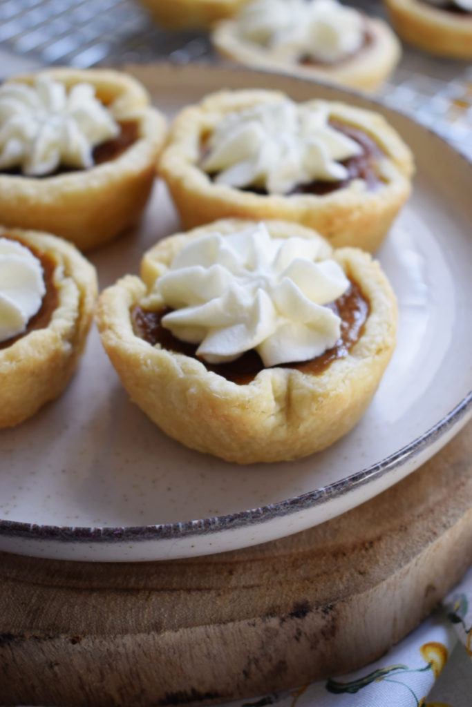 single serve pumpin pies on a plate