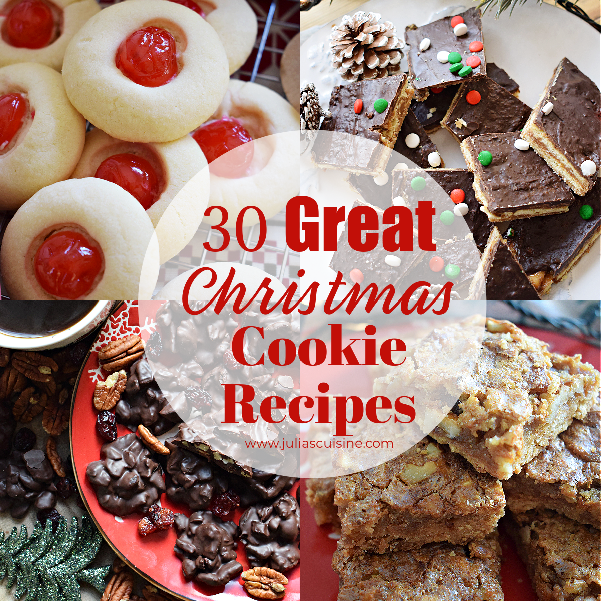 collage of 30 great christmas cookie recipes