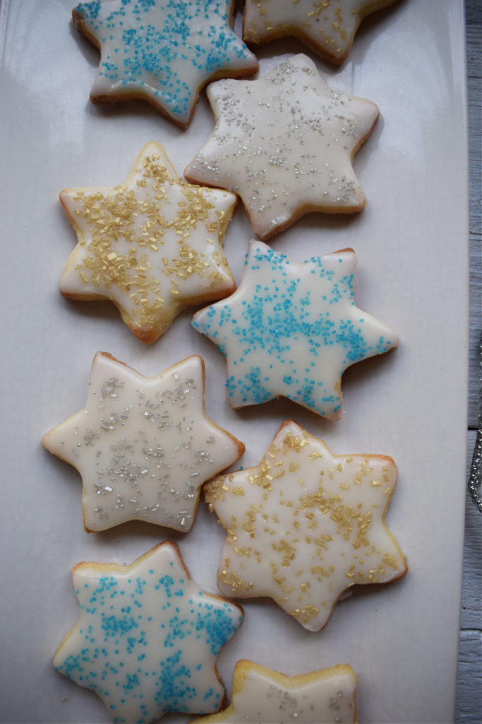 decorated christmas star cookies