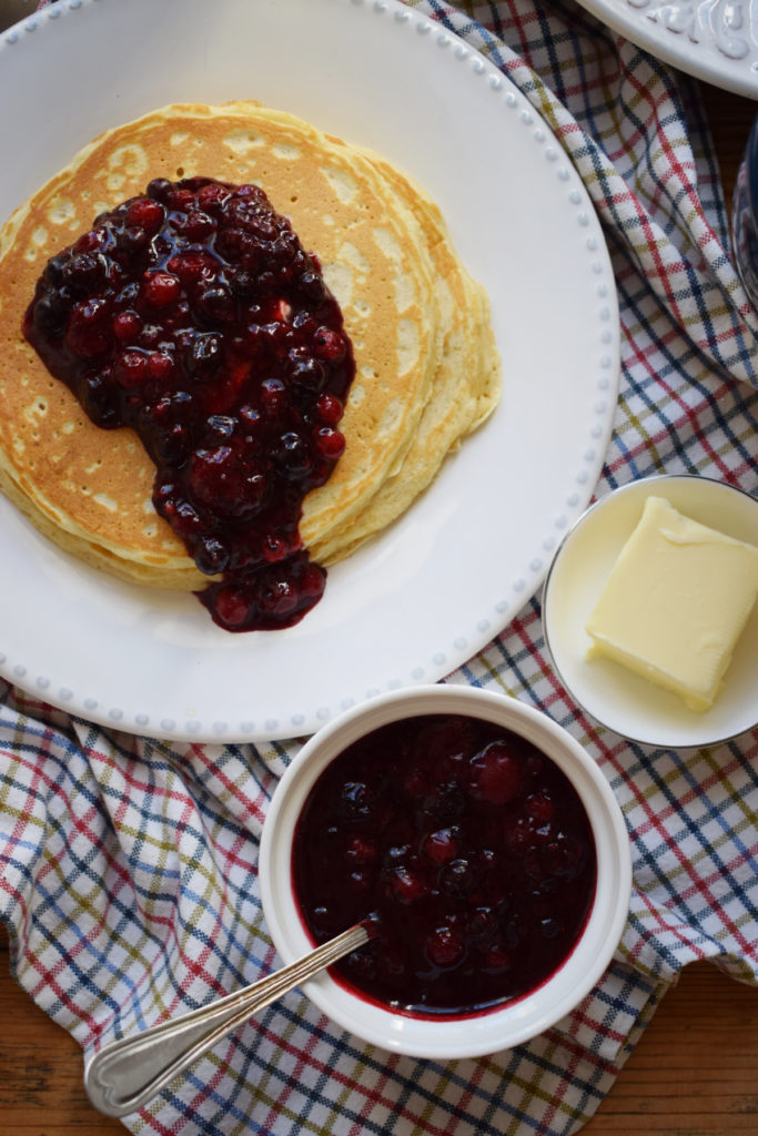 pancakes with a berry compote