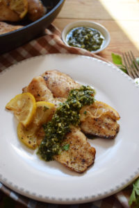 Pan Fried Perch with lemon parsley Sauce - Julia's Cuisine