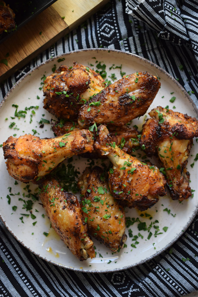 Cajun dry rub chicken wings on a plate