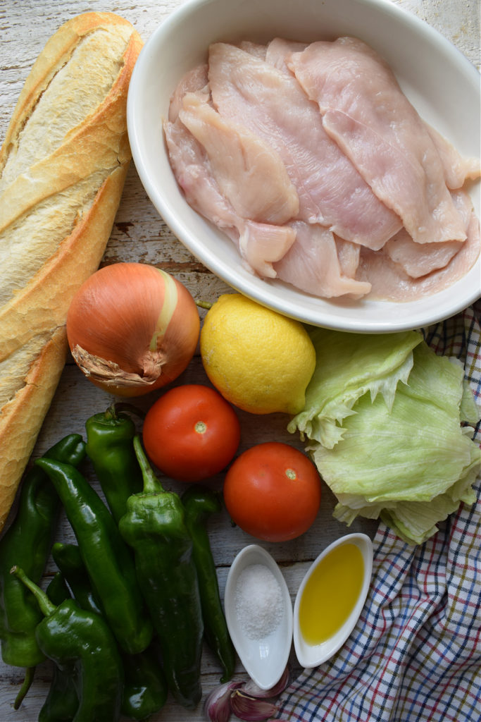 Ingredients to makeChicken Cutlet Sandwiches with Roasted Italian Peppers
