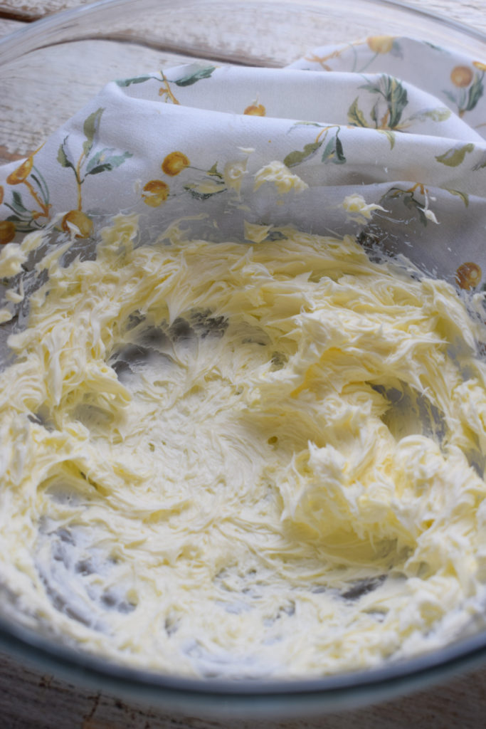 whipped butter in a bowl.
