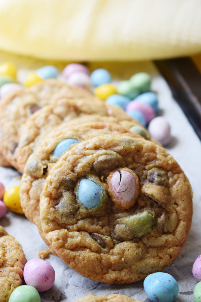 Close up of the mini egg cookies.