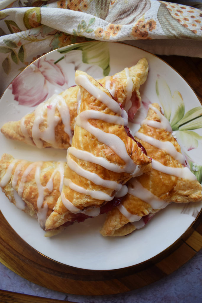 Pastry turnovers on a plate.