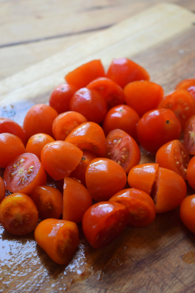 Sliced tomatoes to make a salad