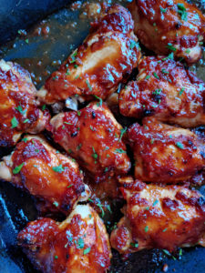 Oven bbq chicken in a baking dish