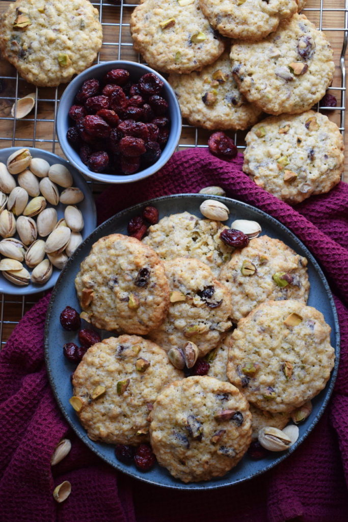 Oatmeal Pistachio Cookies on a plate.