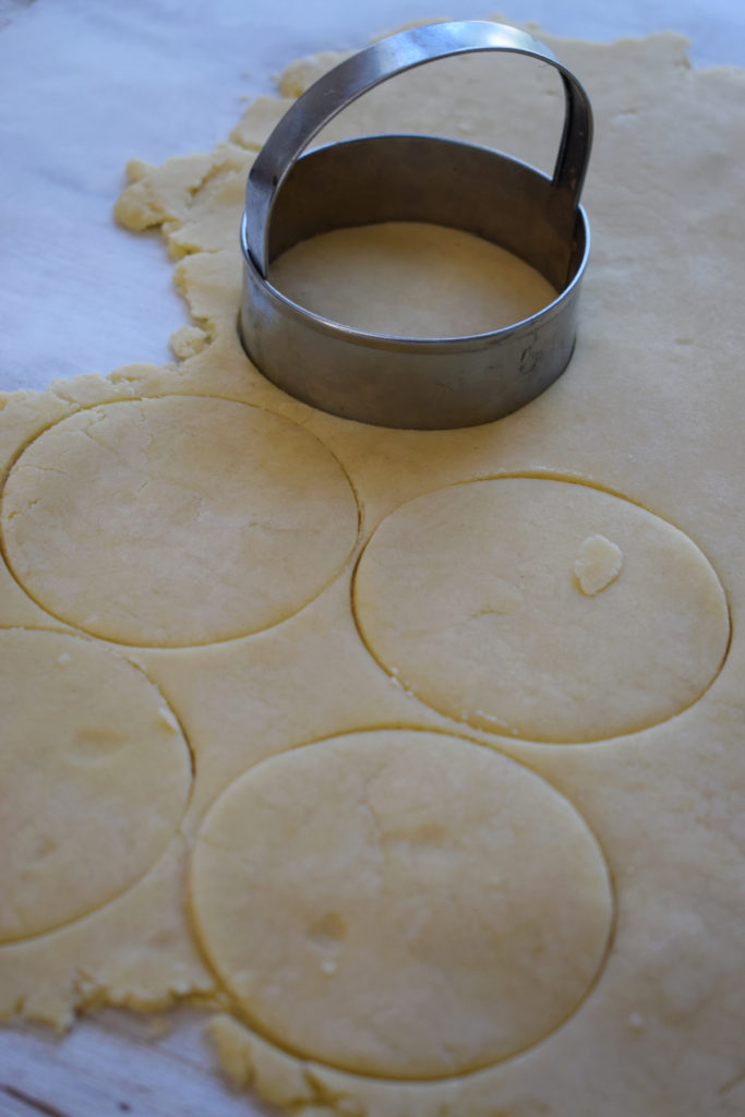 Cut out circles for the mini quiche.